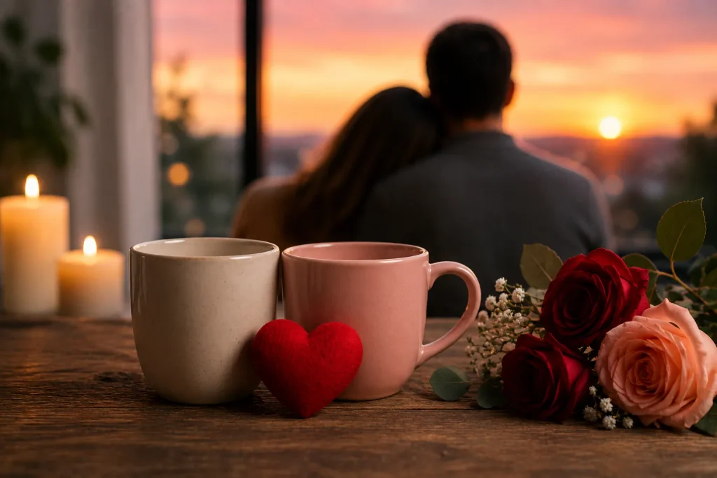 Couple comfortable with closeness and personal space