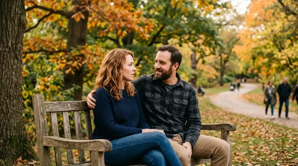 Couple encouraging each other with kind words
