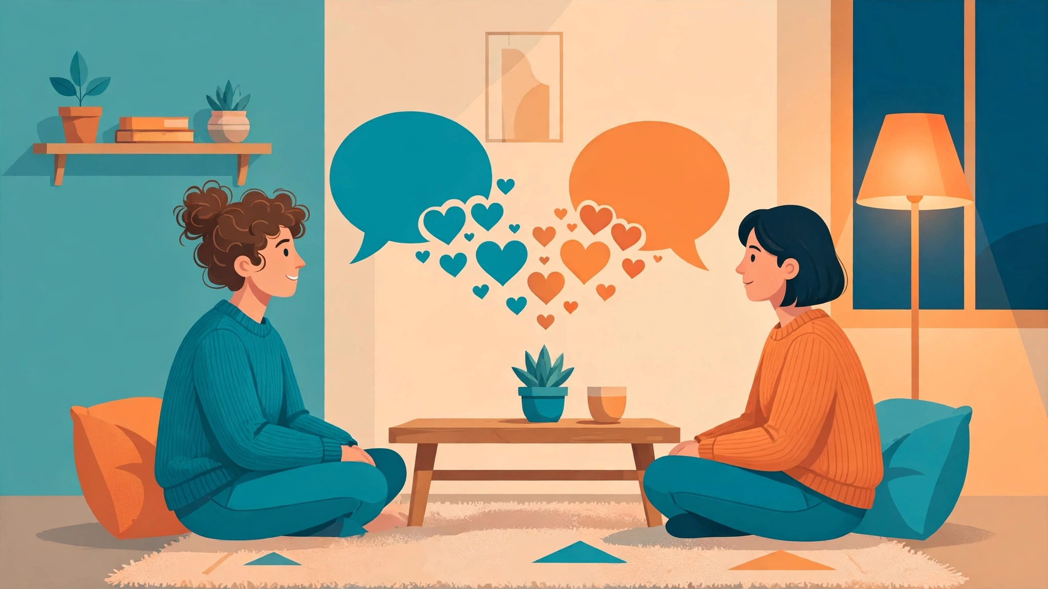 Couple having an honest heart-to-heart conversation while rebuilding emotional closeness