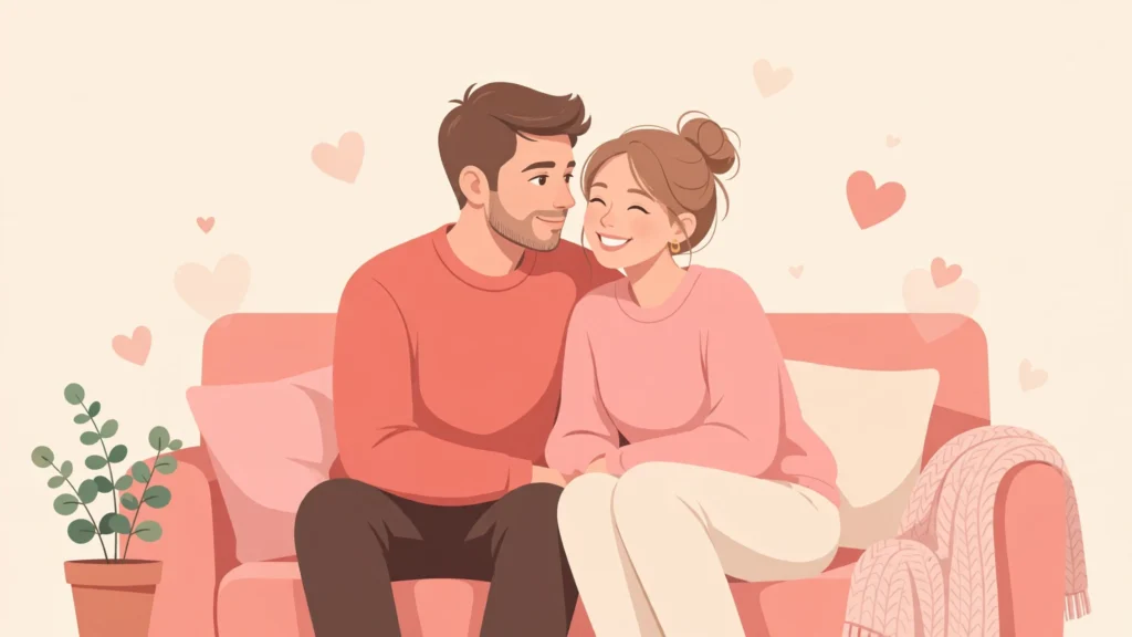 Couple in love showing clear signs he loves you