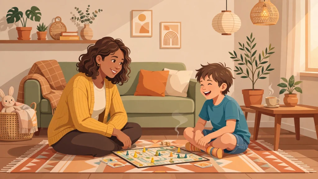 Happy blended family sharing dinner together — blended family step parenting tips
