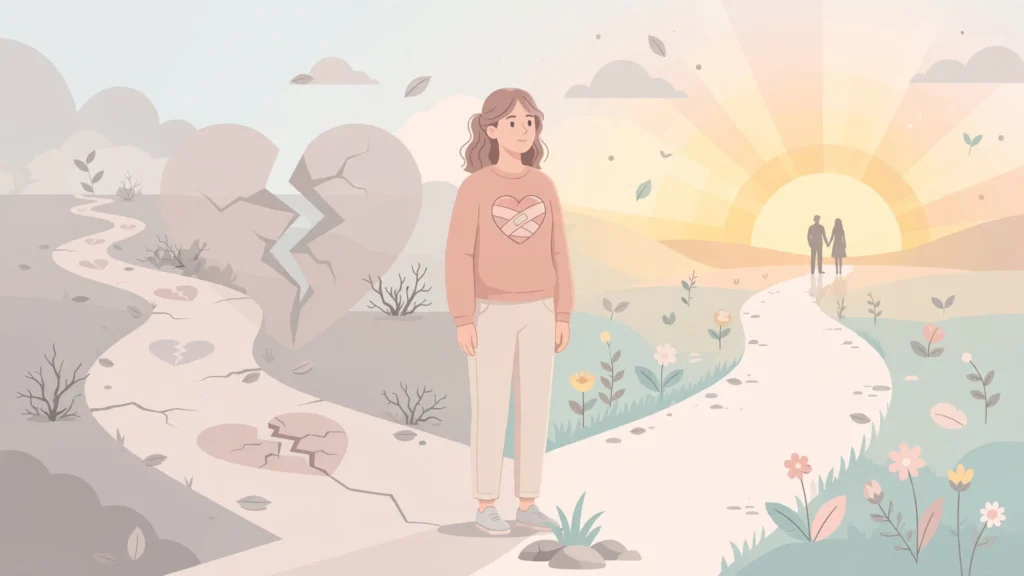 Do rebound relationships work? Illustration of moving on after a breakup