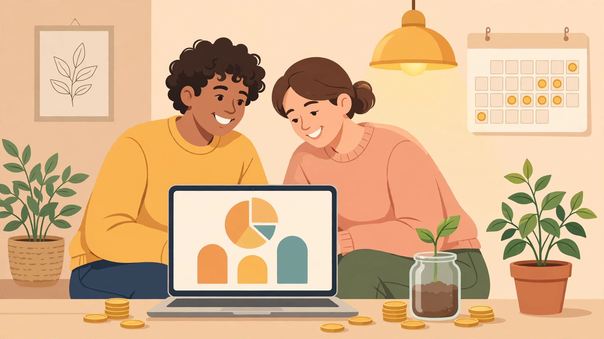Couple rebuilding trust with a shared budget after financial infidelity signs surfaced