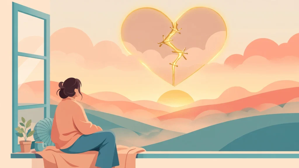 Person watching a sunrise while healing — how long to get over breakup, illustrated