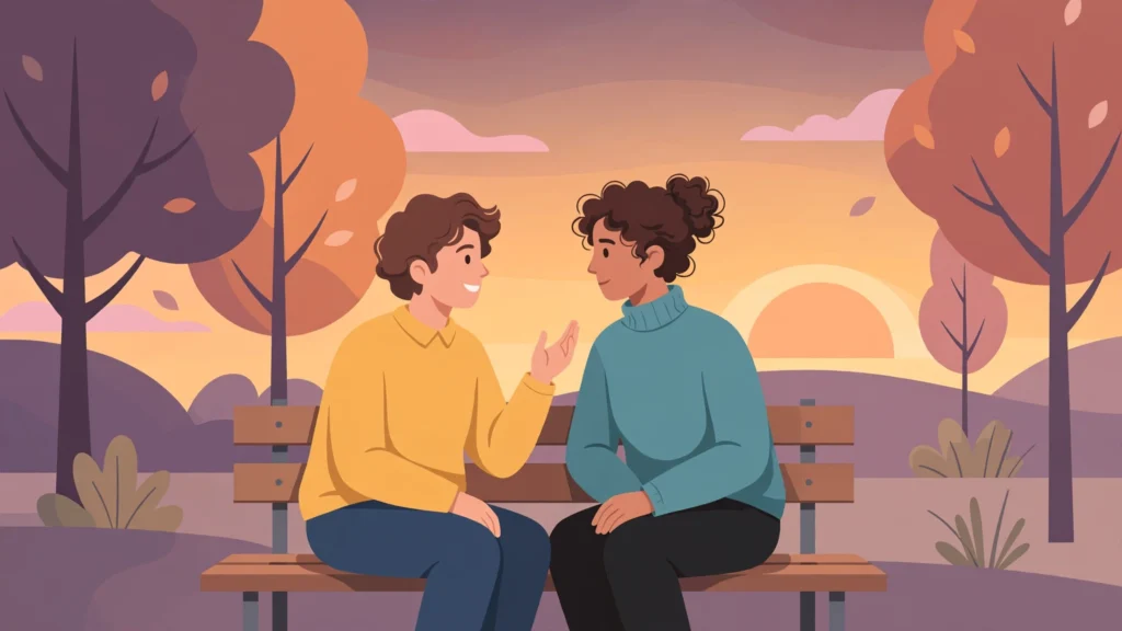Couple having a calm, honest conversation about how to break up nicely