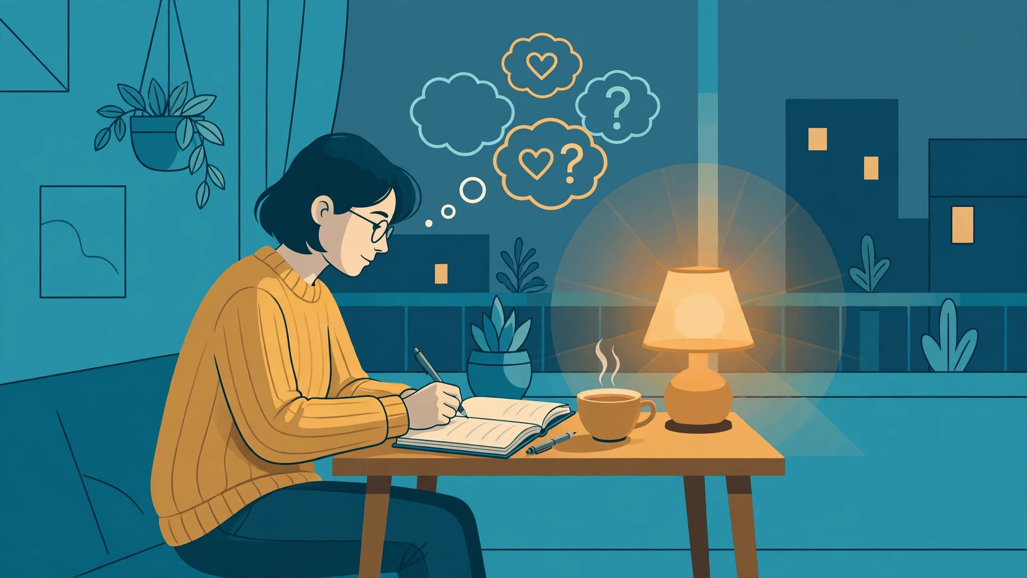 Person journaling with notes to prepare for the define the relationship conversation