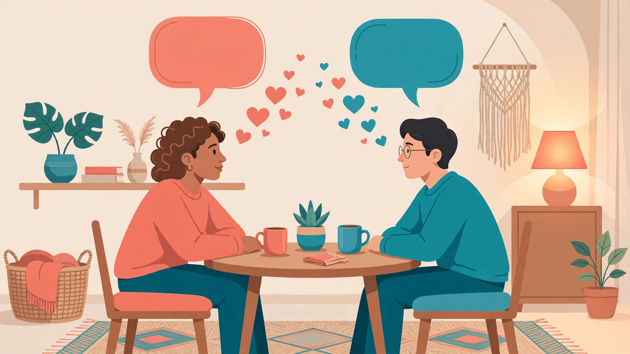 Couple having a calm open conversation — overcome jealousy in a relationship