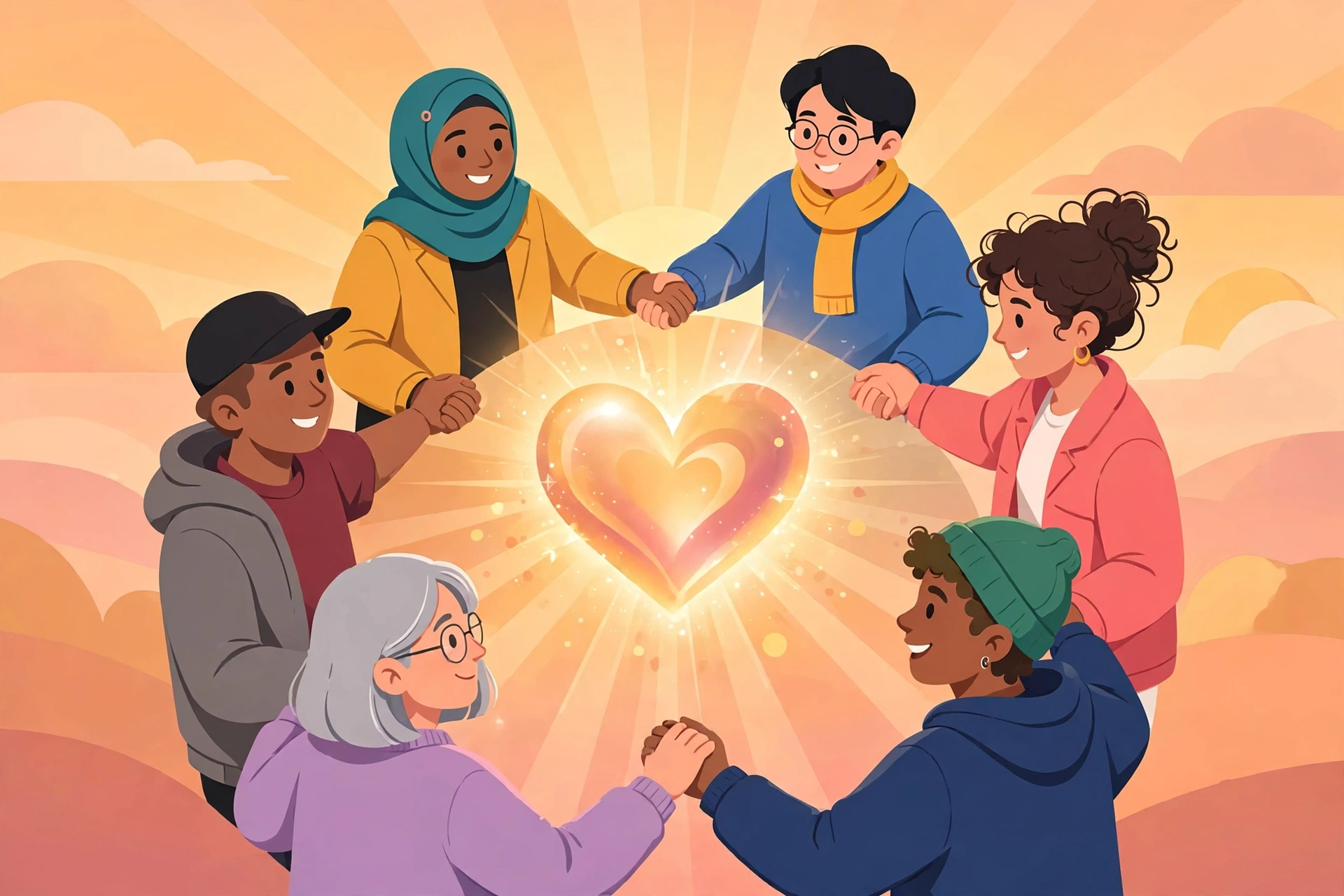 Supportive community circle offering relationship help