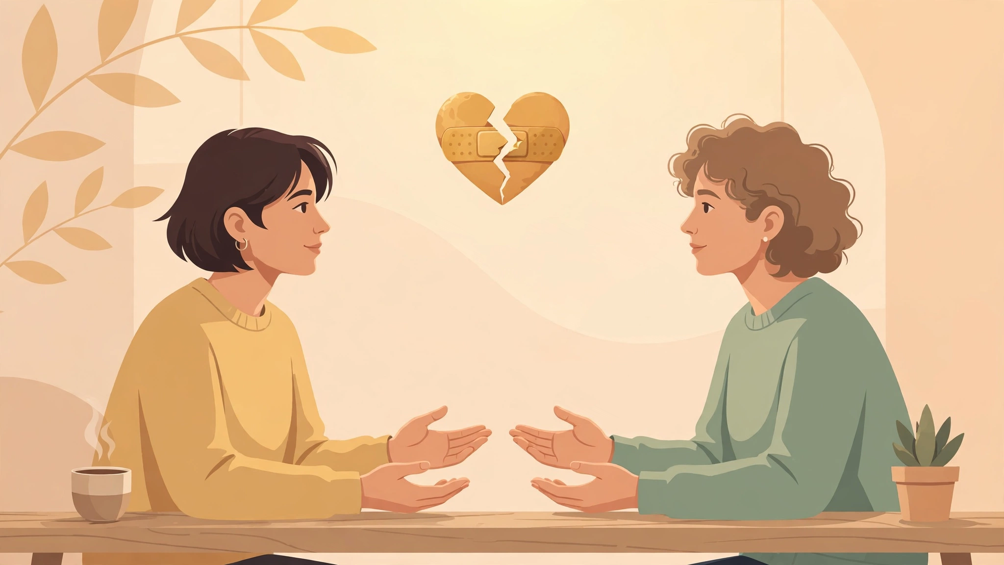Signs of emotional cheating recovery - couple having an honest conversation to rebuild trust